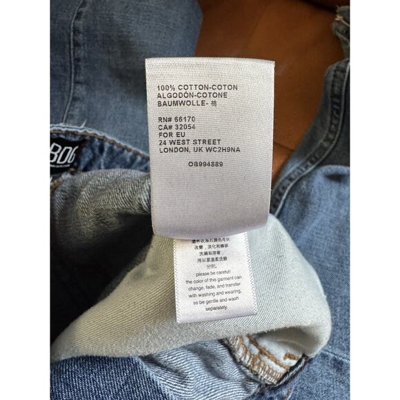 BDG High & Wide Panel Jeans Button Fly Raw Hem Blue Denim Size 27 - Picture 9 of 9